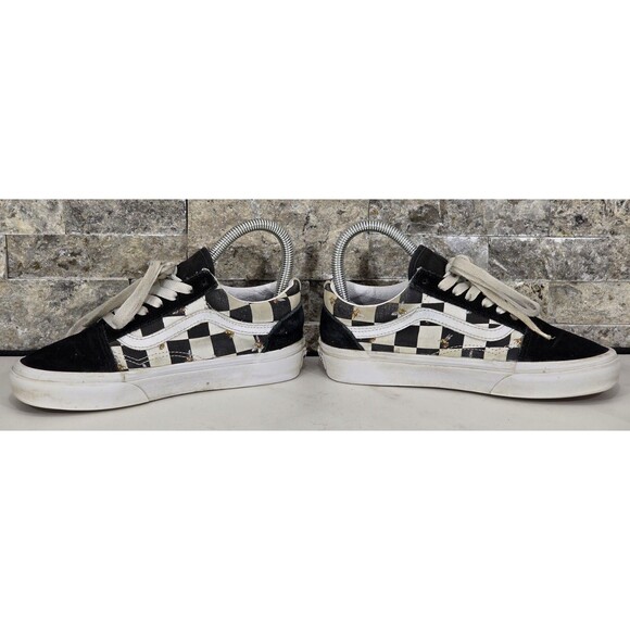 Vans Old Skool Sneakers Bee Check Black White Lace-Up Womens 5.5 Skater Grunge - Picture 9 of 10